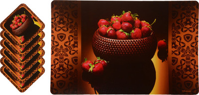 

The Trendy Rectangular Pack of 12 Table Placemat(Multicolor, PVC)