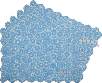 Zubix Rectangular Pack of 6 Table Placemat(Blue, Cotton)
