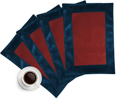 7% OFF on ZIKRAK EXIM Rectangular Pack of 4 Table Placemat(Brown, Blue, Leather)