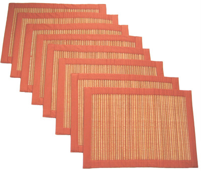 

Rhapsody Decor Rectangular Pack of 8 Table Placemat(Orange, Beige, Straw, Cotton), Beige;orange