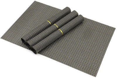 

Maze Decor Rectangular Pack of 4 Table Placemat(Black, Gold, PVC)
