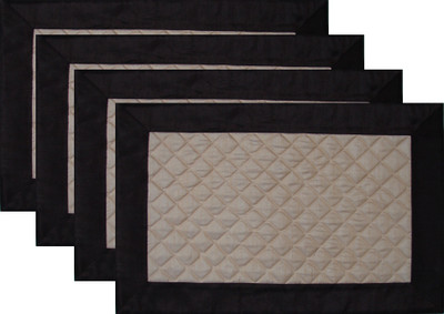 

HOME SHINE Rectangular Pack of 4 Table Placemat(Brown, Polyester)