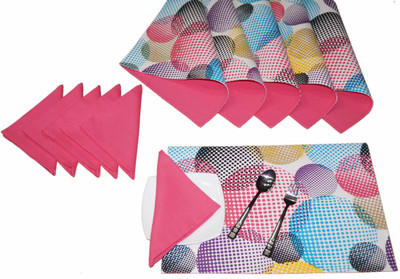 

Lushomes Rectangular Pack of 12 Table Placemat(Multicolor, Cotton)