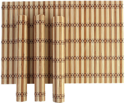 

HOKIPO Rectangular Pack of 4 Table Placemat(Brown, Natural Bamboo)