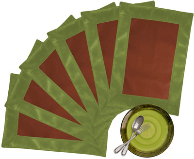 56% OFF on ZIKRAK EXIM Rectangular Pack of 6 Table Placemat(Brown, Green, Leather)