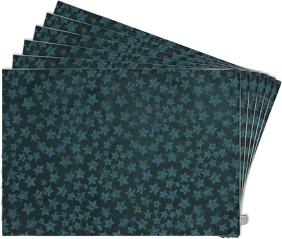 Zubix Rectangular Pack of 6 Table Placemat(Green, Cotton)