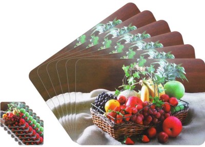 E-Retailer Rectangular Pack of 6 Table Placemat(Multicolor, PVC)