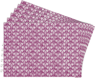 Zubix Rectangular Pack of 6 Table Placemat(Pink, Cotton)