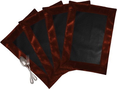 7% OFF on ZIKRAK EXIM Rectangular Pack of 4 Table Placemat(Black, Brown, Leather)