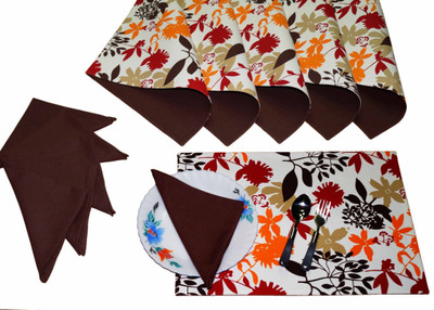 

Lushomes Rectangular Pack of 12 Table Placemat(Brown, Cotton)