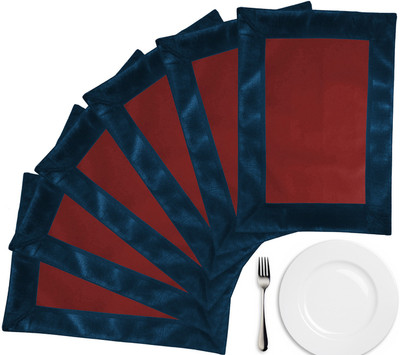 56% OFF on ZIKRAK EXIM Rectangular Pack of 6 Table Placemat(Brown, Blue, Leather)