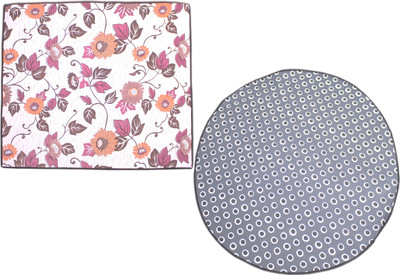 LITHARA Round Pack of 2 Table Placemat(Multicolor, PVC)