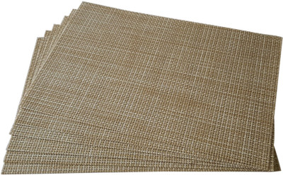 

Decorika Rectangular Pack of 6 Table Placemat(Beige, Polyester, PVC)