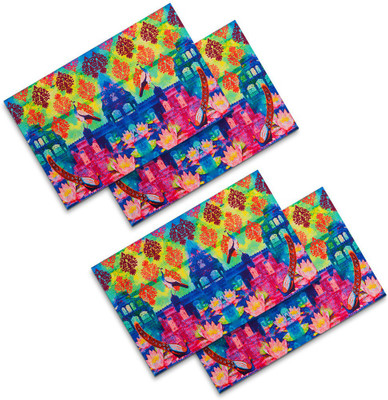 SEJ BY NISHA GUPTA Rectangular Pack of 4 Table Placemat(Multicolor, Cotton)