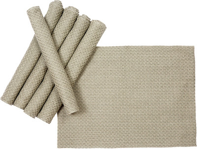 

Jodhaa Rectangular Pack of 6 Table Placemat(Grey, Cotton)