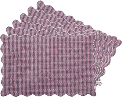 

Zubix Rectangular Pack of 6 Table Placemat(Purple, Cotton)