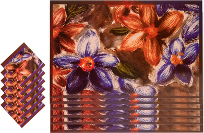 

The Trendy Rectangular Pack of 12 Table Placemat(Multicolor, PVC)