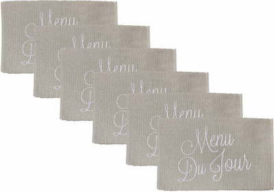 Rhome Rectangular Pack of 6 Table Placemat(Beige, Cotton)