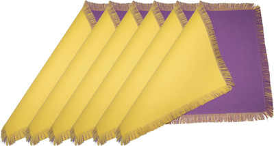 

Lushomes Rectangular Pack of 6 Table Placemat(Multicolor, Cotton)