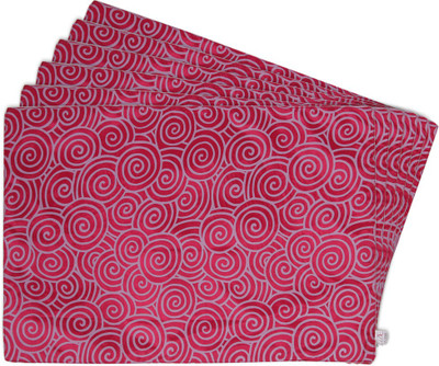 Zubix Rectangular Pack of 6 Table Placemat(Pink, Cotton)