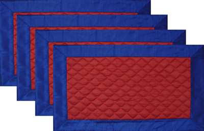 

HOME SHINE Rectangular Pack of 4 Table Placemat(Red, Polyester)