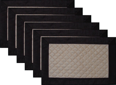 

HOME SHINE Rectangular Pack of 6 Table Placemat(Brown, Polyester)