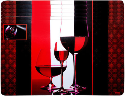 

The Trendy Rectangular Pack of 6 Table Placemat(Multicolor, PVC)