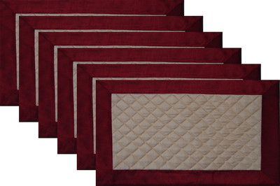

HOME SHINE Rectangular Pack of 6 Table Placemat(Maroon, Polyester)