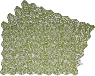 Zubix Rectangular Pack of 4 Table Placemat(Green, Cotton)