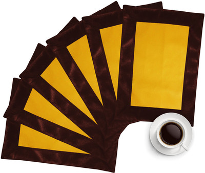 46% OFF on ZIKRAK EXIM Rectangular Pack of 6 Table Placemat(Yellow, Brown, Leather)