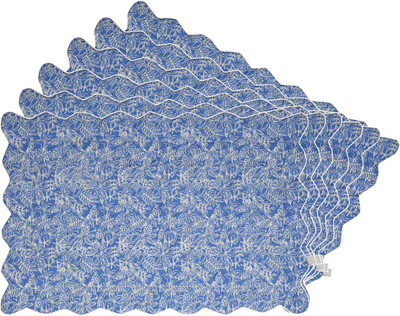 Zubix Rectangular Pack of 6 Table Placemat(Blue, Cotton)
