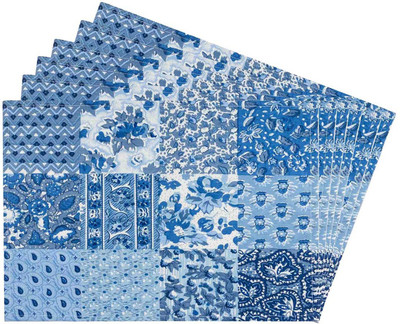 Zubix Rectangular Pack of 6 Table Placemat(Multicolor, Cotton)