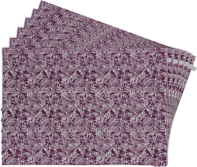 

Zubix Rectangular Pack of 6 Table Placemat(Purple, Cotton)
