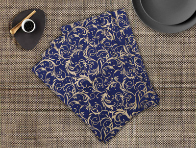 Dekor World Rectangular Pack of 6 Table Placemat(Blue, Cotton)