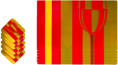 

The Trendy Rectangular Pack of 12 Table Placemat(Multicolor, PVC)