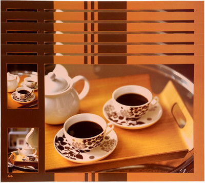 

The Trendy Rectangular Pack of 6 Table Placemat(Multicolor, PVC)