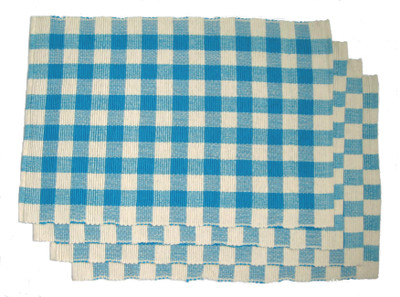 

Rhapsody Decor Rectangular Pack of 4 Table Placemat(Blue, White, Cotton)