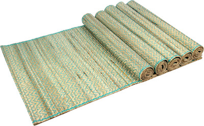 

Rope International Rectangular Pack of 6 Table Placemat(Blue, Fiber)