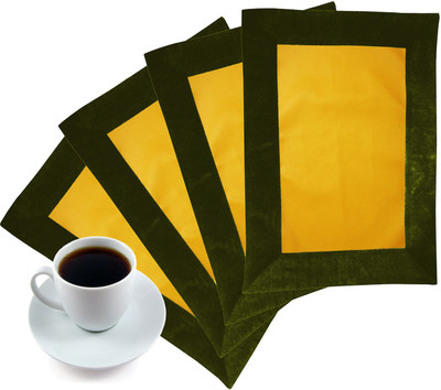 11% OFF on ZIKRAK EXIM Rectangular Pack of 4 Table Placemat(Yellow, Green, Leather)