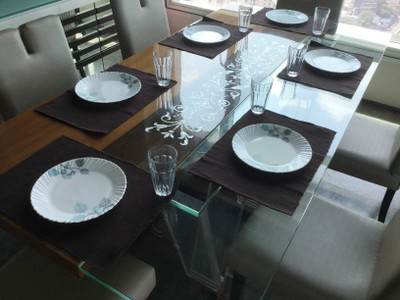 

Lushomes Rectangular Pack of 6 Table Placemat(Brown, Cotton)