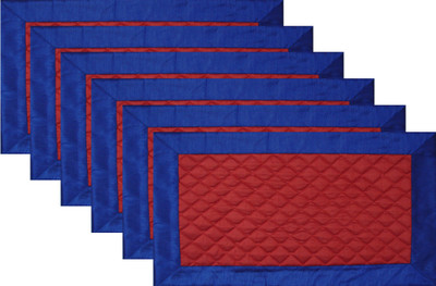 

HOME SHINE Rectangular Pack of 6 Table Placemat(Red, Polyester)