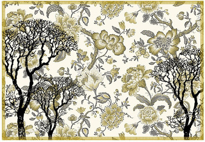 

Leaf Designs Rectangular Pack of 6 Table Placemat(Multicolor, Cotton)