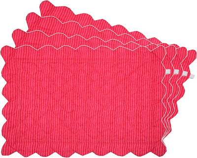 

Zubix Rectangular Pack of 4 Table Placemat(Pink, Cotton)