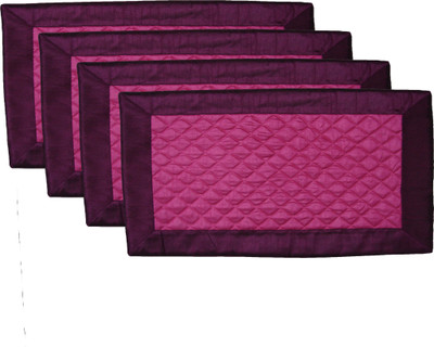 

HOME SHINE Rectangular Pack of 4 Table Placemat(Purple, Polyester)