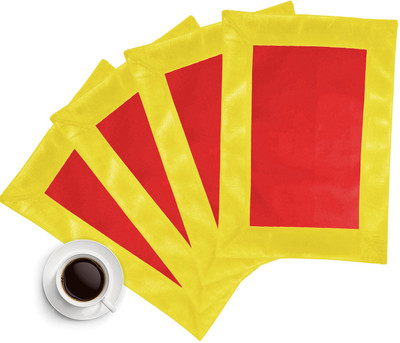 26% OFF on ZIKRAK EXIM Rectangular Pack of 4 Table Placemat(Red, Yellow, Leather)