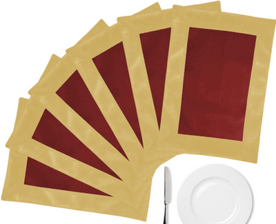 46% OFF on ZIKRAK EXIM Rectangular Pack of 6 Table Placemat(Brown, Beige, Leather)