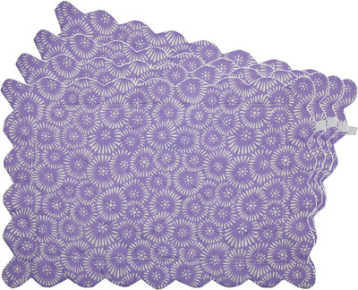 Zubix Rectangular Pack of 4 Table Placemat(Purple, Cotton)