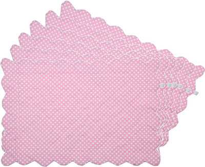 

Zubix Rectangular Pack of 6 Table Placemat(Pink, Cotton)