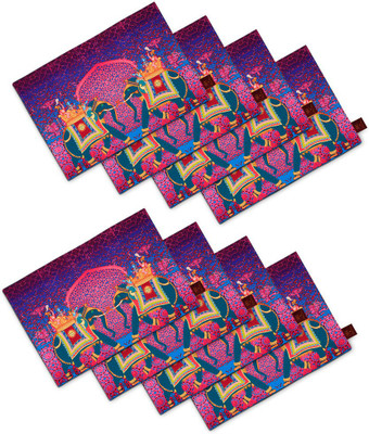 

SEJ by Nisha Gupta Rectangular Pack of 8 Table Placemat(Purple, Cotton)