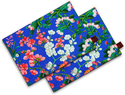 

SEJ by Nisha Gupta Rectangular Pack of 2 Table Placemat(Blue, Cotton)